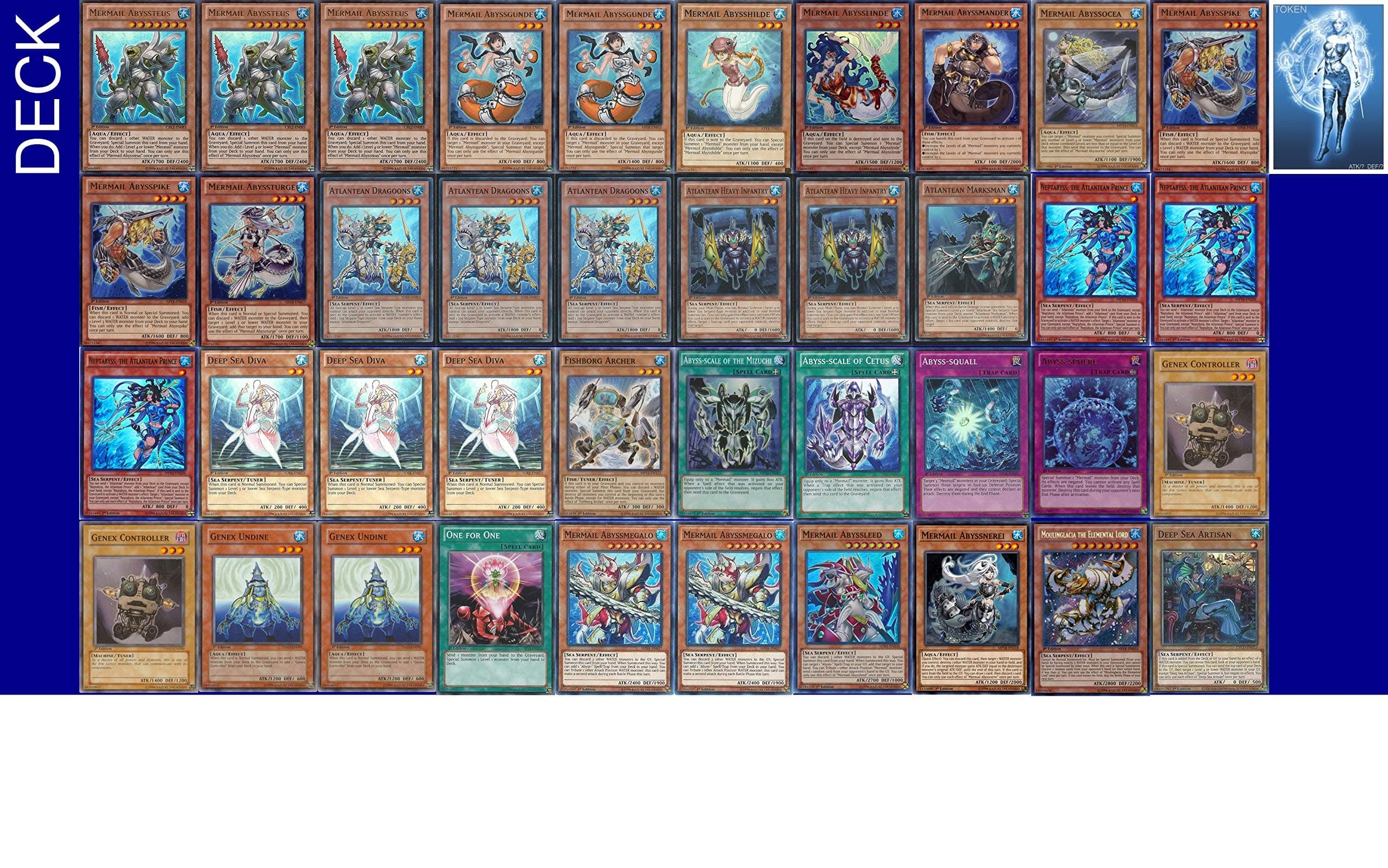 YUGIOH Tournament Ready Mermail Deck and Exclusive Phantasm Gaming Token