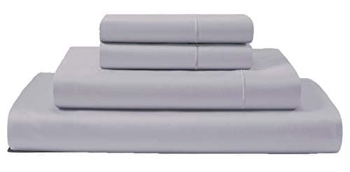 CHATEAU HOME COLLECTION 100% Pima Cotton 4-Piece Sheet Set 500 Thread Count 16 inch Deep Pockets (fits Upto 18" mattresses) Solid Sateen Weave Hotel Luxury Soft Comfort Bedding (King, Light Grey)