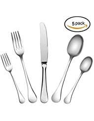 Flatware Set ziluoshi 5Pieces Silverware Sets Stainless Steel Cutlery Sets Mirror Polished Tableware Sets,Gift Box Package Utensil Sets Include Knives Forks Spoons for Kitchen