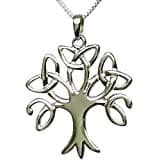 Sterling Silver Celtic Trinity Tree of Life Necklace 25 X 25MM