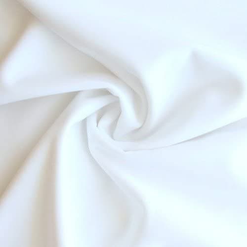 Fabrics Plain Polyester 40" Width, Polyester Fabric, White, Can e Used for Dresses, Crafting Ect. (2 Meter)