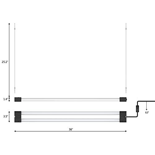 DYMOND BoostGro LED Grow Light Full Spectrum 5000K Daylight + 660nm Red Linkable Indoor Plant Lighting Fixture (3 FT, Black)…