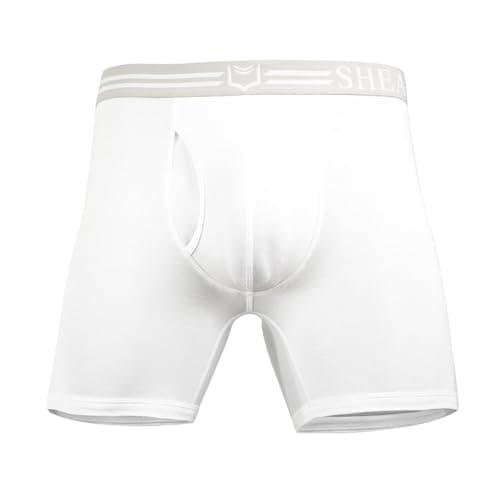 SHEATH 4.0 Men's Modal Dual Pouch Boxer Briefs | Premium Comfort Underwear White/Grey