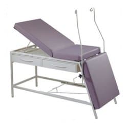 Amerson 3ECLD2.LGBK Gynaecology Couch with Lithotomy Supports, 2 Drawers, Stirrups and Paper Towel Holder