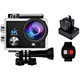 Action Camera 4K Sports Cam Wifi Helmet Cam Wide Angle Sensor DV Camcorder Underwater Camcorder with Remote Control & 3 Batteries & Waterproof Case & Mounting Accessories Kits