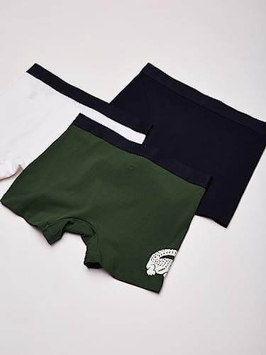 Lacoste mens Cotton Stretch Big Croc Print Boxer Briefs, 3-pack