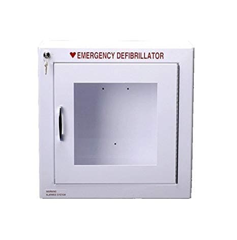 Alarmed AED Defibrillator Wall Mounted Storage Cabinet Fit Cardiac Science, Zoll Defibtech.