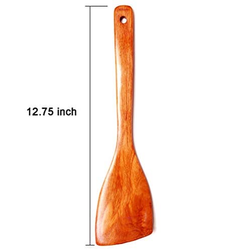 Luxxii (1 Pack) 12.75" Wooden Cooking Turner for Mixing, Baking, Serving Kitchen Utensils