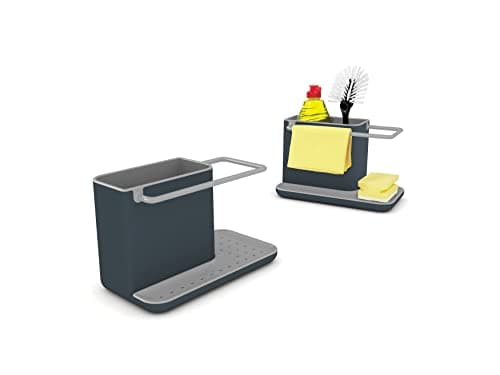 Joseph Joseph Caddy Kitchen Sink Area Organiser with Sponge Holder and Cloth Hanger - Grey