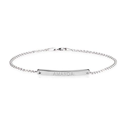 Skinny Custom Bar Bracelet with Engraved Name - Personalized Name Bracelets for Women