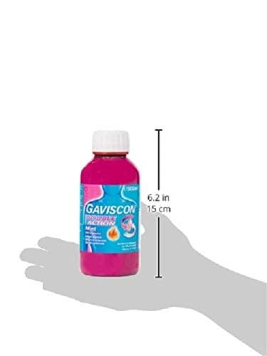 Gaviscon Double Action Liquid Mint 300 ml - Heartburn Relief, Acid Reflux Solution, Stomach Pain And Nausea Remedy, Quick Effective Antacid, Lasts Up To 4 Hours, Supports Digestion