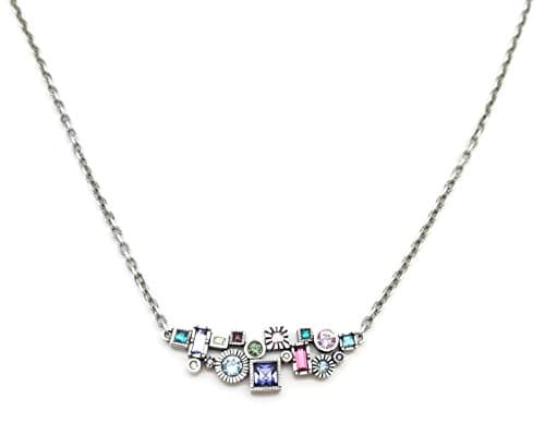 Patricia Locke Waterlily Multi Color Madison Avenue Swarovski Crystal Silver Plated Necklace