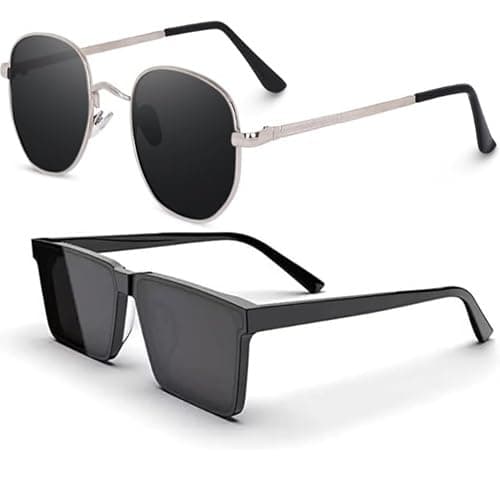 Sheomy Unisex-adult Combo Offer Pack Of Thug Life Non-Polarized Sunglasses And Round Oval Shape Shades Google Sunglasses B076Pzjytm, Black