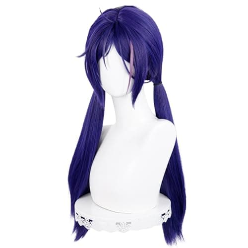 Wiggy Mermaid MiSide Mita Cosplay Wig Long Purple Wig with Wigs Cap for Halloween Costume Game Cosplay