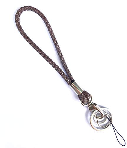 Wrist Key Chain-Wrist Strap-Fashion Key Chain-PU Leather Keychain Lanyard Strap String-Handmade Heavy Duty car Keychain with Release Key Ring for Men and Women fit Porsche Mercedes BMW Cadil (Brown)