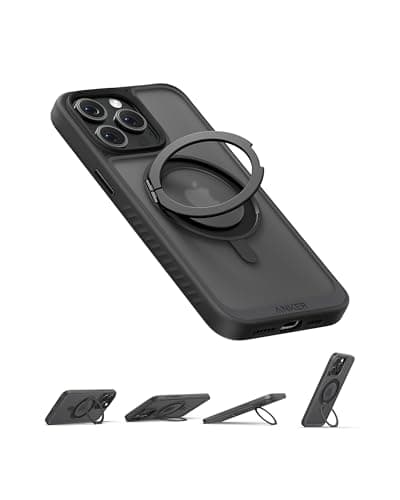 Anker Ultra Magnetic for iPhone 15 Pro Case with Sturdy 360° Ring Stand, Military-Grade Shockproof iPhone 15 Pro Kickstand Compatible with MagSafe(Black)