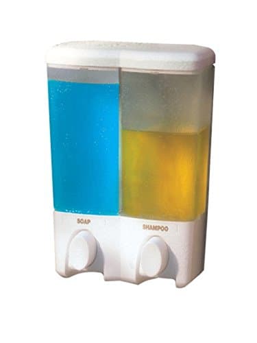 Liquid Soap Bathroom Kids Large 2 Chamber White - Wall Mounted Shampoo Pump