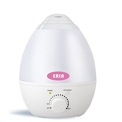 Erin Humidifier Ultrasonic Cool Mist,Aromatherapy Aroma Essential Oil Diffuser with water filter White for Home Bedroom Office Baby room 1.3L