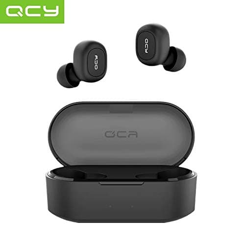 QCY QS2 RKTech TWS Bluetooth V5.0 3D Stereo Sports Wireless Earphones with Dual Microphone with 800 mAh Charging Dock, Siri and Google Assistant