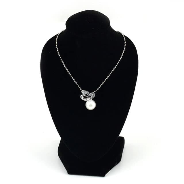 LINGWEI Necklece Display Stand Neck Manniquin Necklace Ring and Earring Bust Display Stand Black Velvet Necklece Holder