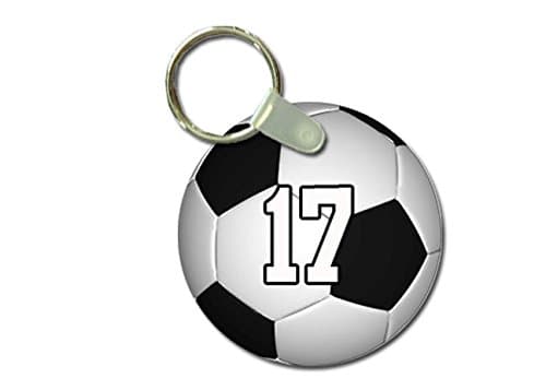 TYD Designs Key Chain Sports Soccer Customizable 2 Inch Metal and Fully Assembled Ring with Any Team Jersey Player Number 17
