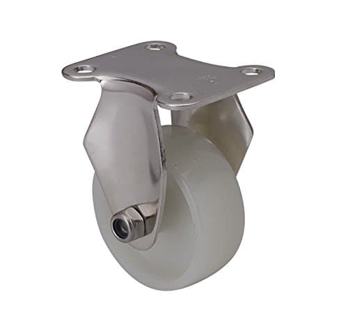 2PCS EDL 2 Inch Mini Small Stainless Steel Casters Wheels 50Kg Nylon Wheels Castors Plate Fixed Swivel Industrial for Trolley