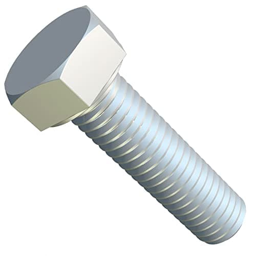 – M16x50 Hex Head Bolts Metric Hexagon Bolts, Cap Screws Suitable for Metal Construction Work, Automotive Machinery, DIY Zinc Plated Steel Class 8.8 DIN933 16mm x 50mm Full Threaded (Pack of 5)