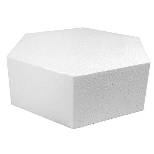 Hexagon Cake Dummy, Styrene - 15 Inch x 4 Inch High