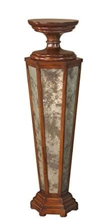 Eglomise Mirrored & Mahogany Hollywood Regency Pedestal Stand ~ New