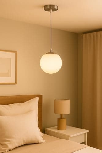 Somil Pendant Ceiling Light Hanging Lamp with White Glass Shade of Lighting Effats, Led Compatible, Perfect for Indoor Lighting.