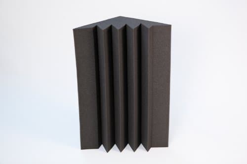 Acoustic Wedge Bass Traps, High Density, Black, 12'' X 12'' X 24''(set of 2)