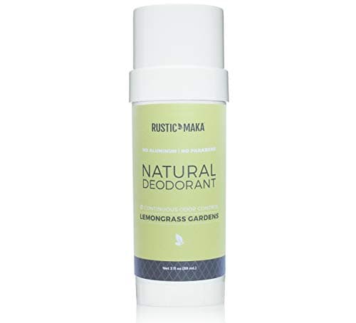 Rustic MAKA Natural Deodorant, Lemongrass Gardens (Lemongrass + Sage), Continuous Odor Control