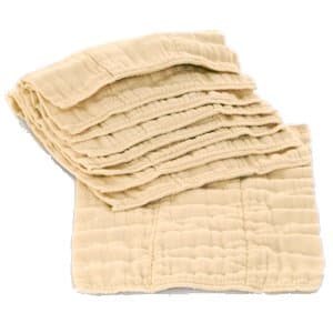 OsoCozy - Indian Cotton - Prefold Cloth Diapers - Unbleached Preemie 2x6x2 (dozen)