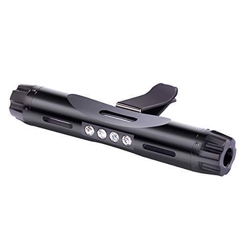 COOHC Refillable Car Air Freshener Vent Clip, Car Essential Oil Diffuser for Car Vent Aromatic Vehicle Bedroom Office Improve Air Quality_ Aluminum Alloy (Black)