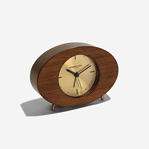 London Clock Asta Mantel Clock, Dark Wood, 11 x 15.5 x 4cm
