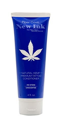 PREMIUM TATTOO LOTION CONDITIONER NEW INK - Before and Aftercare Moisturizer, Organic Shea, Cocoa and Mango Butters and Hempseed Oil, 4 oz. (Natural Hemp) - Piper Cove