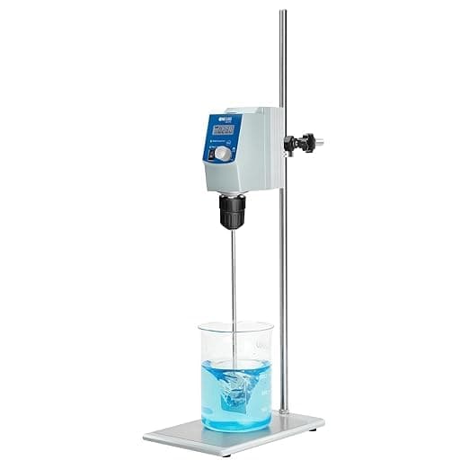 ONiLABElectric Overhead Stirrer, LCD Digital Overhead Stirrer Mixer with Stirring Rod and Stand，Powerful 70L ，100000 mPas ， 50~1100RPM （Stand Included), Dark Blue…