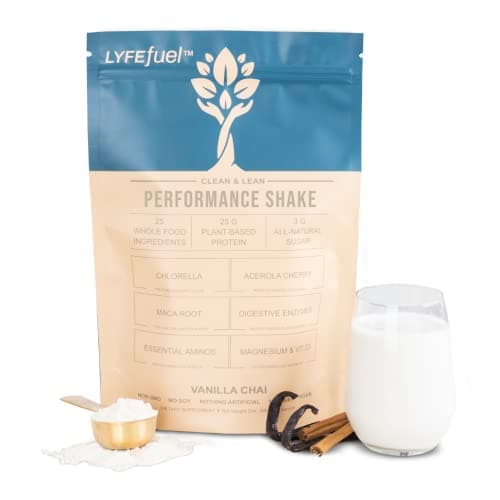 Vegan Protein Shake by LyfeFuel | Plant-Based Protein Powder with BCAA, Greens & Superfoods for Sports Performance, Recovery & Lean Muscle Building | (Vanilla, 24 Servings)