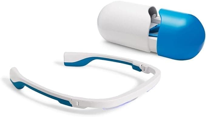 Blue Light Therapy Glasses | Sleep Better, Boost Energy, Improve Mood | Portable Light Therapy Lamp | Circadian Disruptions Linked to Sleep Disorders, Insomnia, Fatigue, Seasonal Depression, SAD