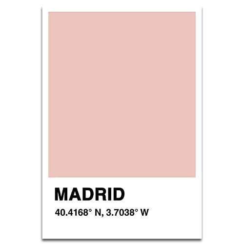 Visionary Prints Madrid Color Swatch - Modern World and Cities Art Print. Spain Poster Print. Orange, 13" x 19"