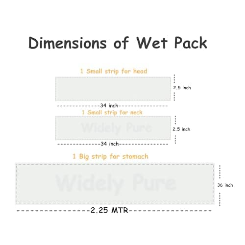 Wet pack cotton patti set satvik for head, neck, knees and abdomen with Elastic Velcro straps improved model