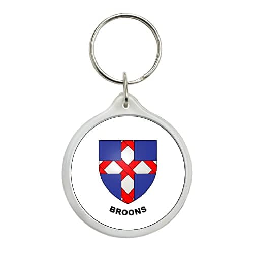 ROUND KEYCHAIN ​​BLASON ARMORIAL BROONS VERSION 2 COTES-D'ARMOR FRANCE