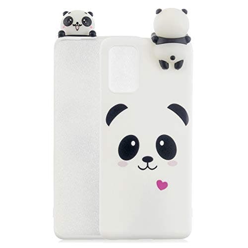 Gostyle Cute 3D Cartoon Case Compatible with Samsung Galaxy A71,Lovely Animal White Panda Pattern Soft Silicone Back Cover,Ultra Slim Flexible TPU Bumper Anti-Scratch Cover