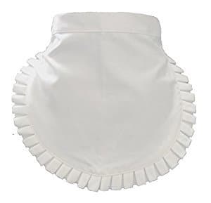 Twin Pack Traditional Housekeeping Maid or Waitress White Waist Aprons With Box Pleat Ruffle Trim
