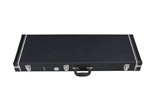 Black Hard Shell Guitar Case with Brown Plush Lining for Strat & Tele