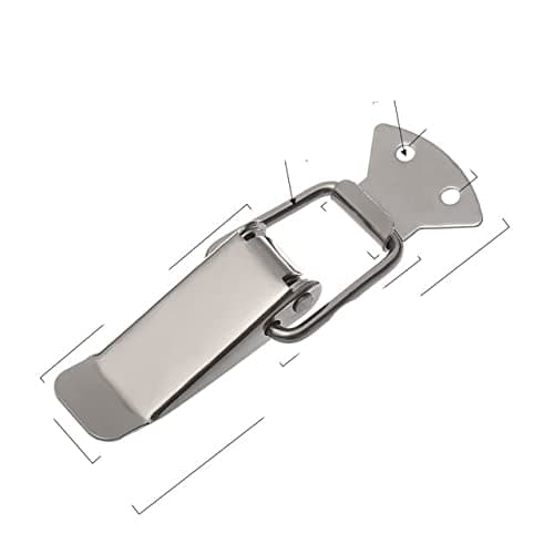 1PC Stainless Steel Cabinet Boxes Spring Loaded Latch Catch Toggle Hasp Hasp for Sliding Door Simple Window Box Buckle Hardware-6