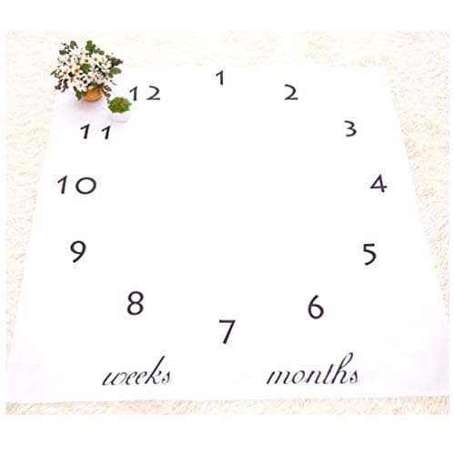 Meslio Baby Number Milestone Blanket, Newborn Photography Background Blanket Shoots Backdrop for Boys Girls, 40''x 40''