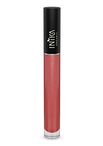 INIKA Certified Organic Lip Glaze, All Natural Make-Up Gloss, Vanilla Oil, Vitamin E, Moisturize, Protect, Soft, Smooth Results, Vegan, Halal, 5ml (Coral)