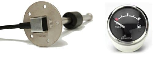 Kus Wema SSS/SSL 8 Inch Marine Fuel Tank Sending Unit with Black and Silver Gauge Includes Gasket