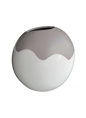 Large claraluna Vase Bicolor Porcelain Ivory and Taupe with Diffuser Kit Size 21.5 x 19 cm